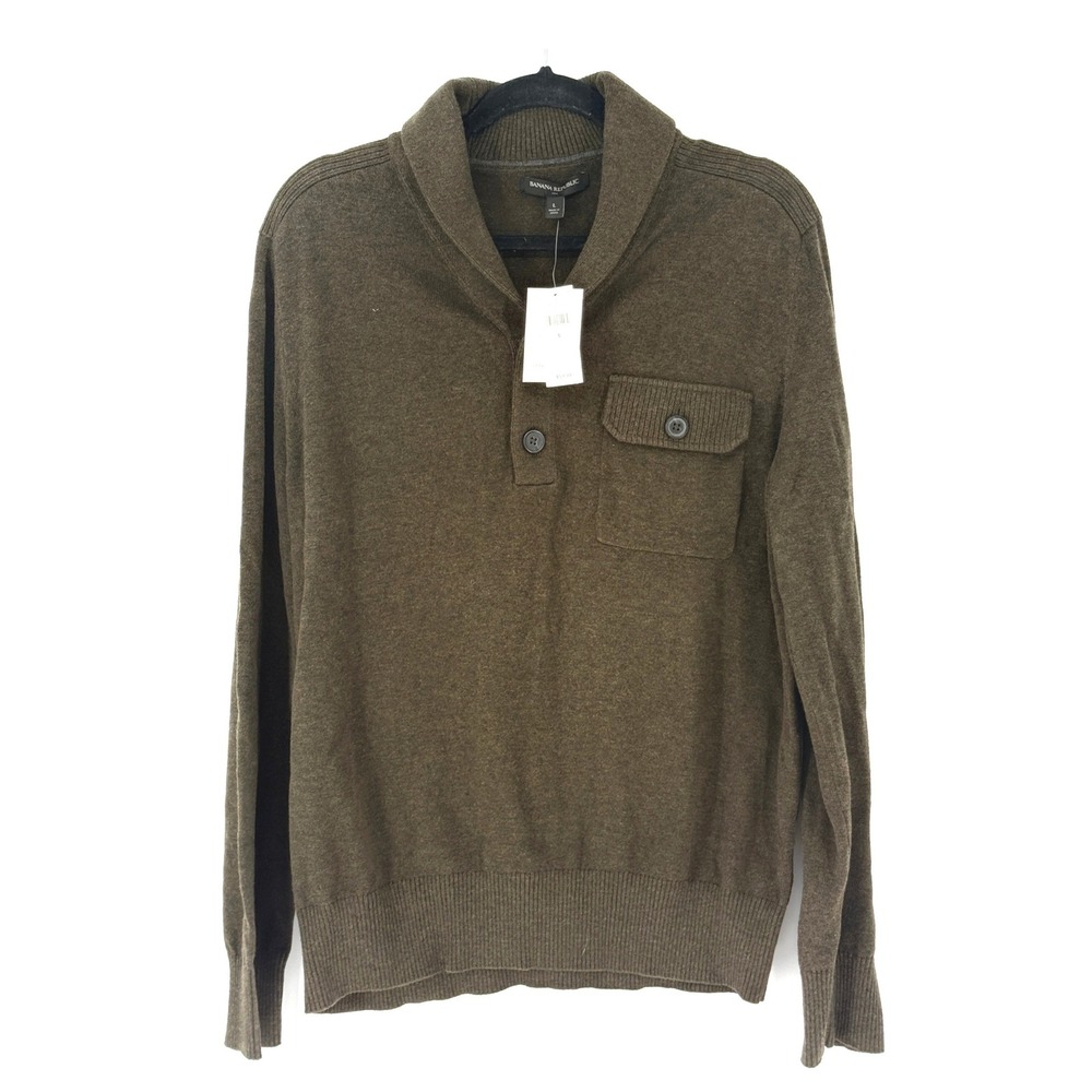 New Banana Republic Mens Shawl Sweater Academia Eclectic Grandpa Size L